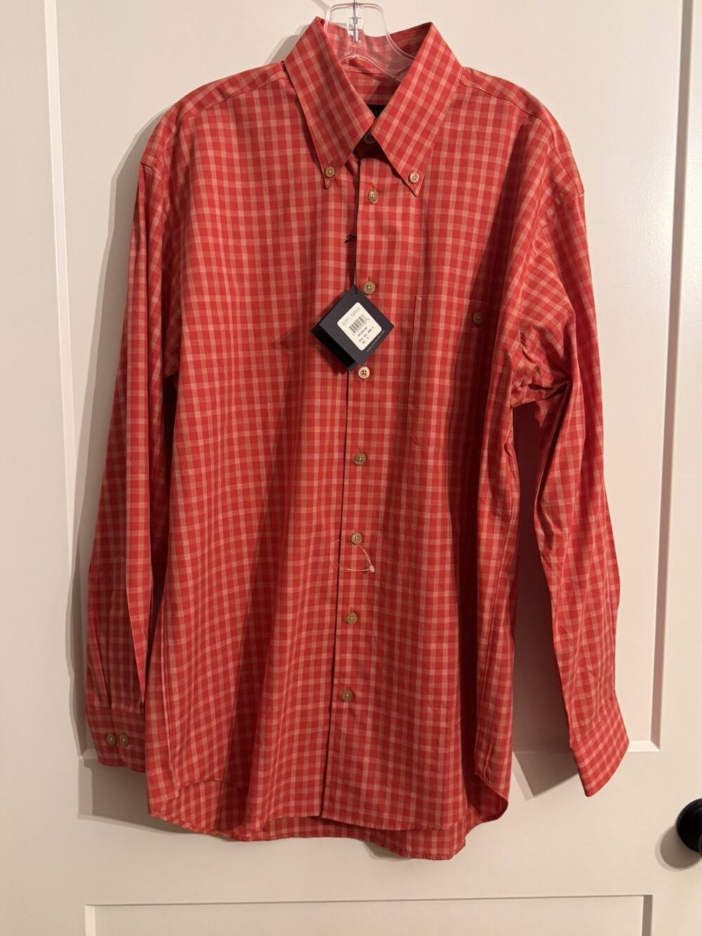 Scott Barber Button Up Shirt Sz M Style 18023 Red Check Plaid Lumber Jack NWT